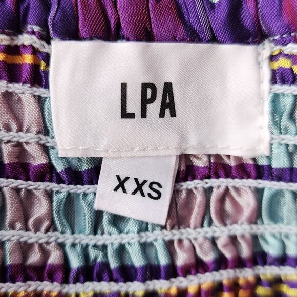 LPA Franca Dress in Purple Plaid Short Mini Dress Womens XXS - Picture 6 of 8